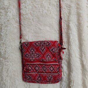 Vera Bradley Crossbody Red Floral Medium Sized EUC